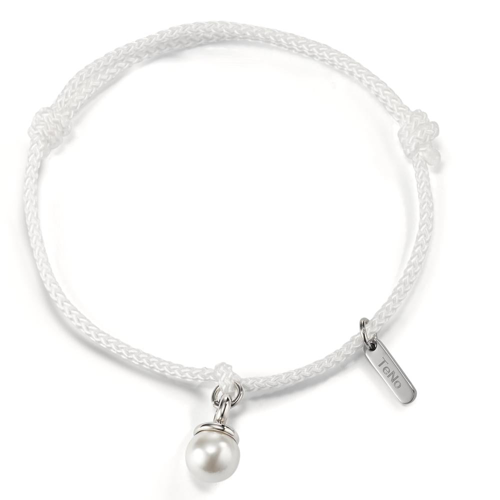 Bracelet Tissu, Acier inoxydable perle de culture 16-21 cm Ø7 mm