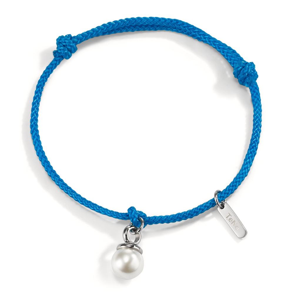 Pearl Drop Armband Arya - Blau - Edelstahl mit Muschelperle Ø7 mm verstellbar