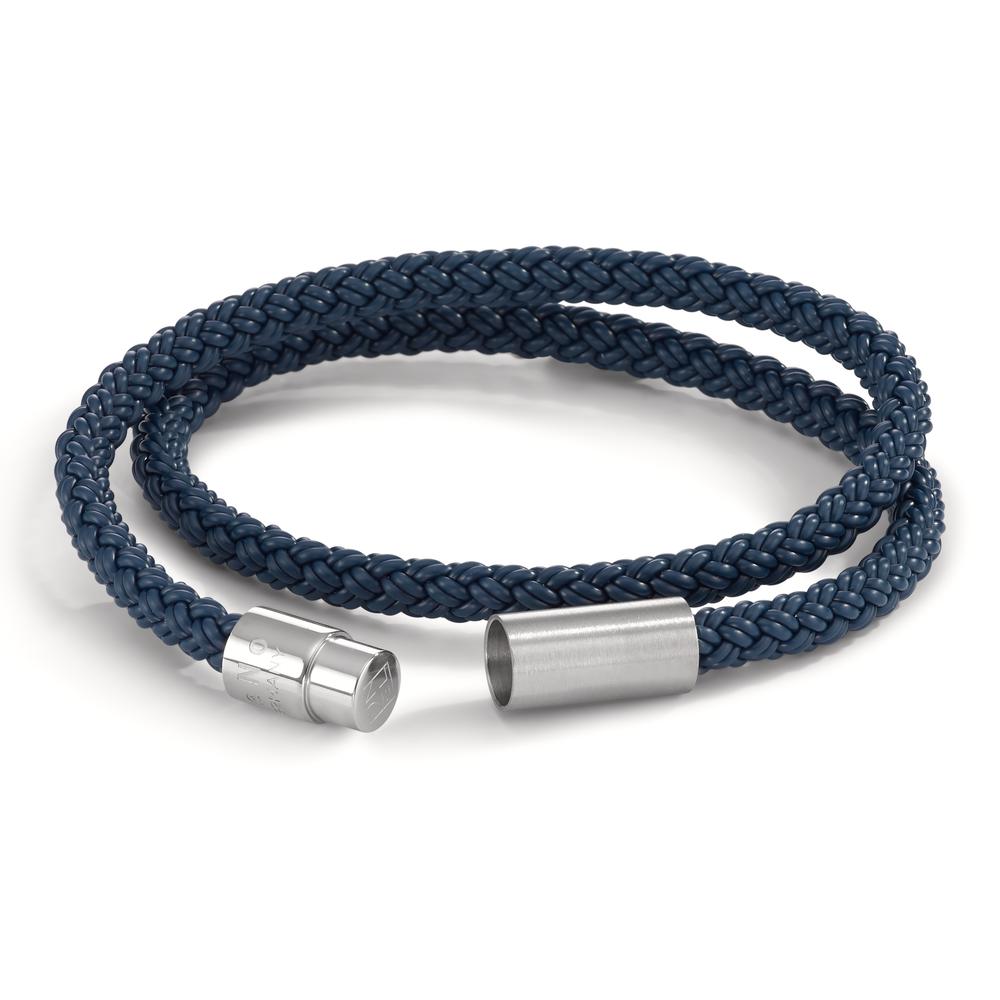 Wickelarmband Heritage Sport, Edelstahl, Silikon-Kautschuk blau