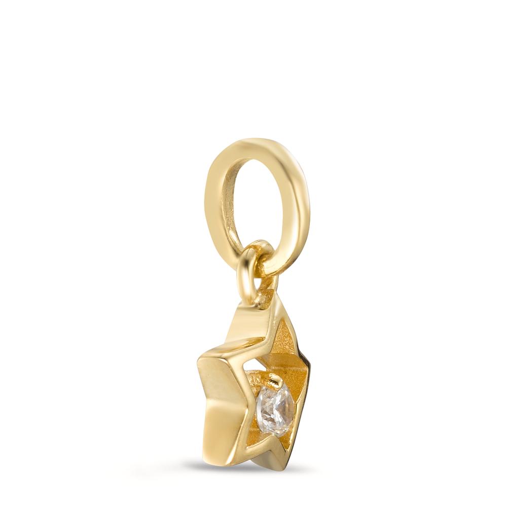 Pendentif Or jaune 9K Zircone Étoile Ø8 mm