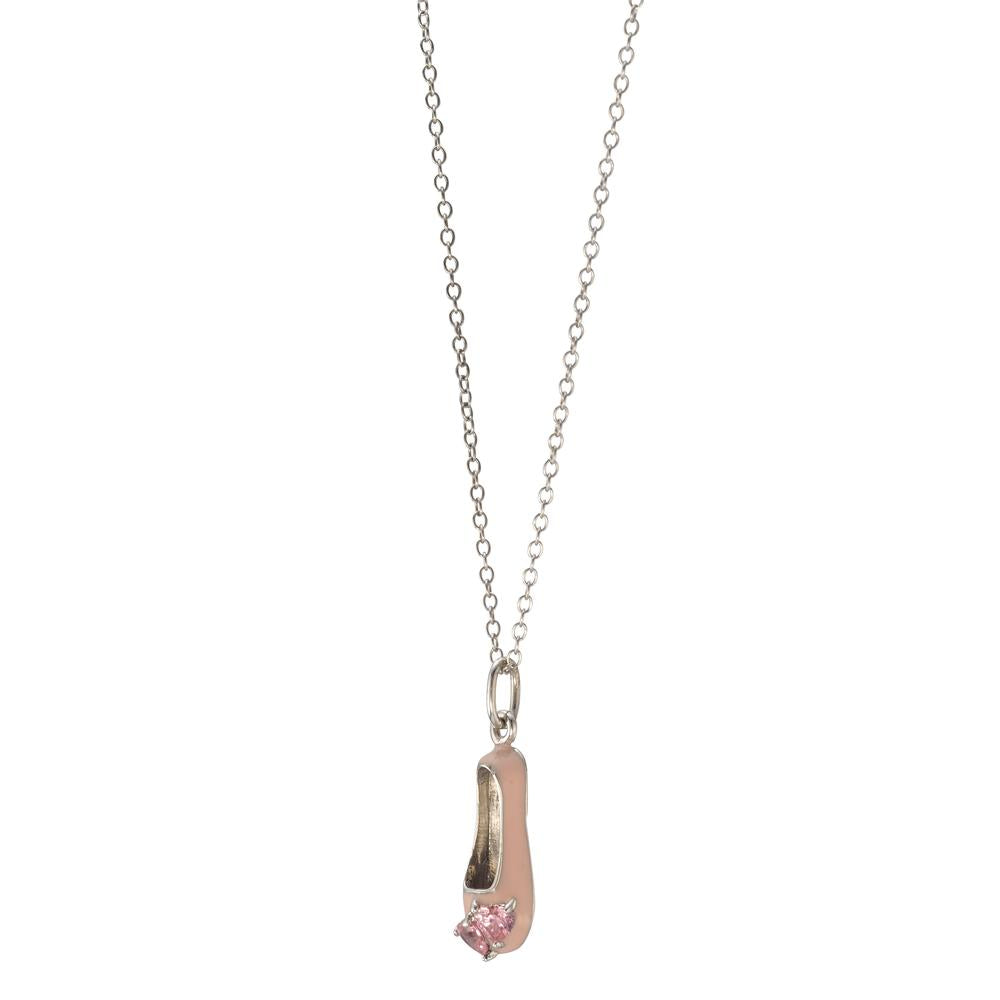 Chaînette avec pendentif Argent Zircone 2 Pierres Rhodié Ballet 36-38 cm