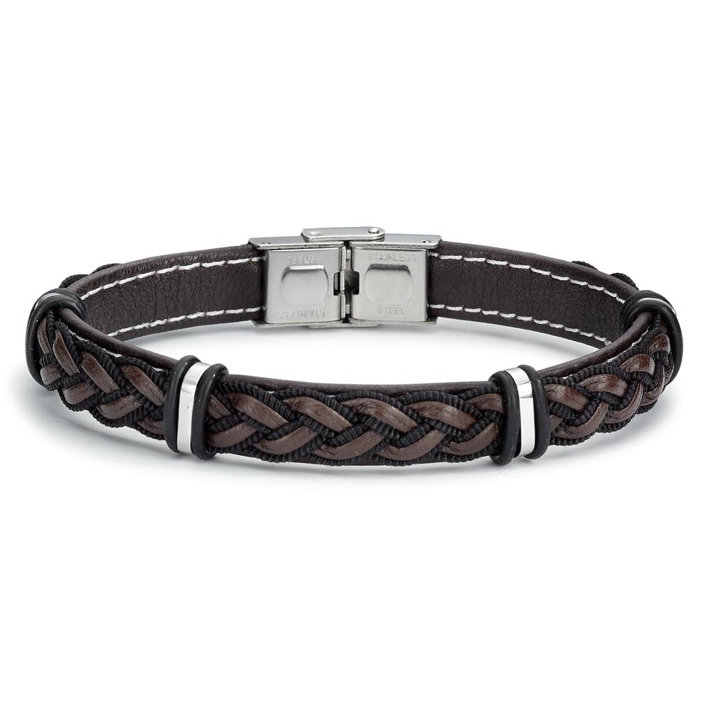 Armband Leder, Roestvrijstaal 21 cm