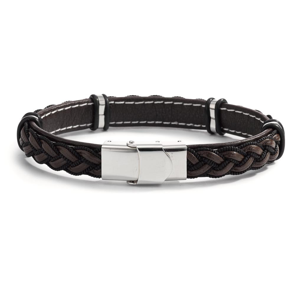 Bracelet Cuir, Acier inoxydable 21 cm