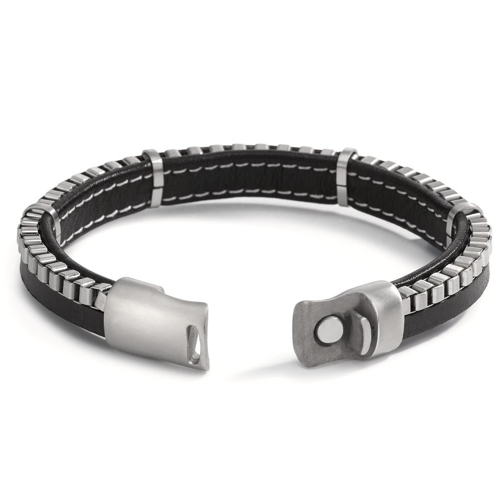 Bracelet Cuir, Acier inoxydable 20.5 cm