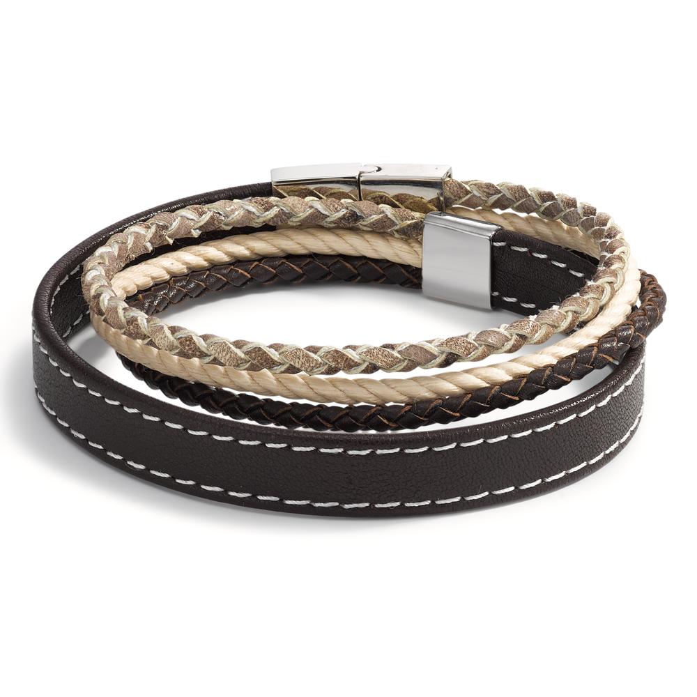 Bracelet Cuir, Acier inoxydable 20 cm