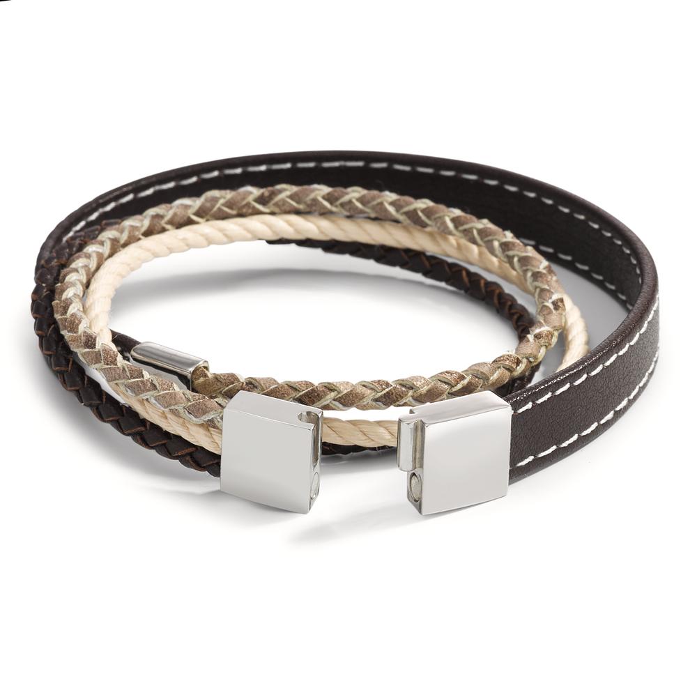 Bracelet Cuir, Acier inoxydable 20 cm