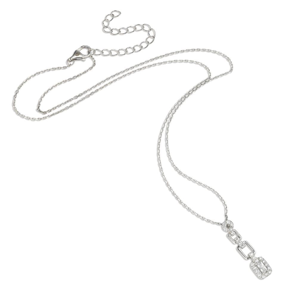 Collier Zilver Zirkonia Gerhodineerd 39-44 cm