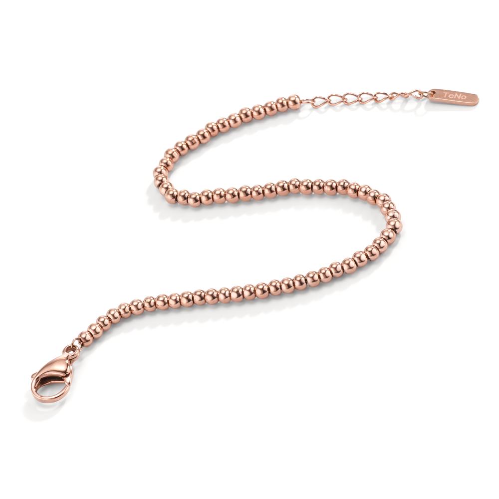 Armband Bola Roségold aus glänzenden Edelstahlkugeln Ø3mm, 17,5- 19,5cm verstellbar