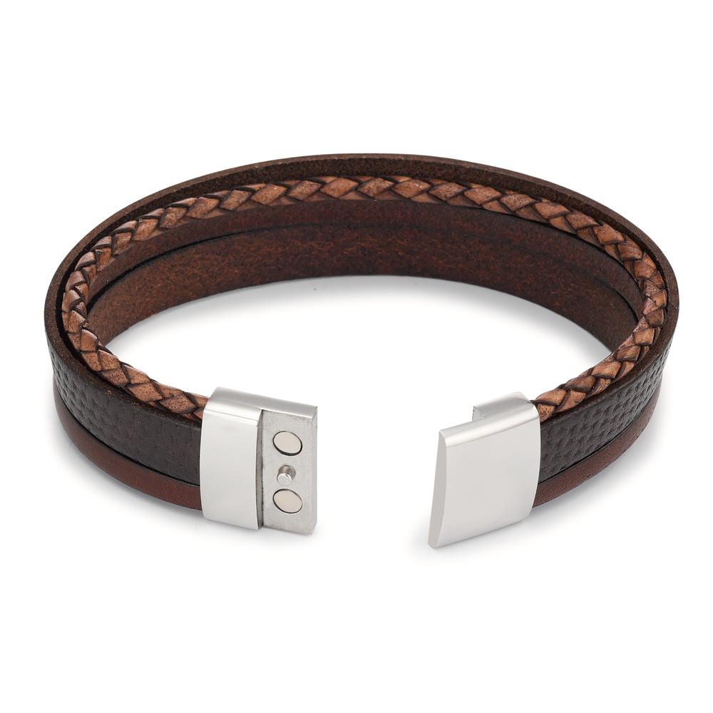 Bracelet Cuir, Acier inoxydable 21 cm