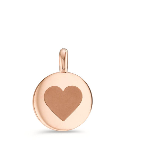 Charm-Anhänger Symbol Herz Roségold aus Edelstahl glänzend Ø11 mm