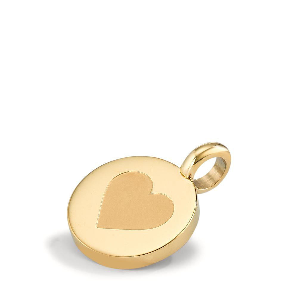 Pendentif Acier inoxydable jaune PVD Coeur Ø11 mm