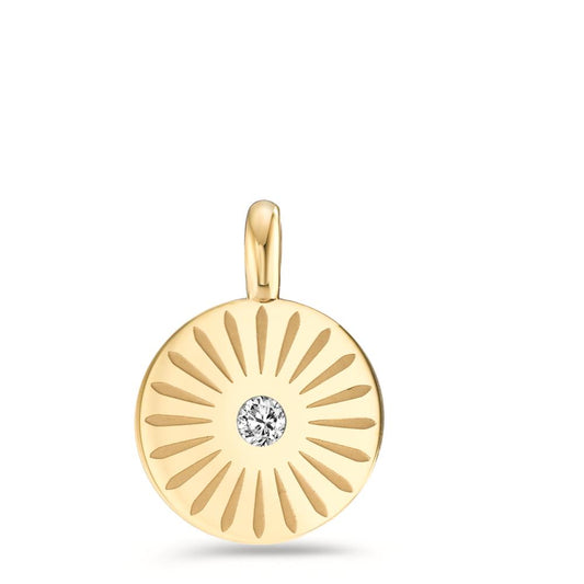 Charm-Anhänger Blüte Gold aus Edelstahl glänzend Ø11 mm