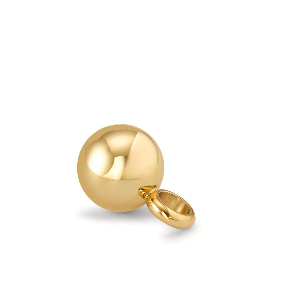 Charm-Anhänger Bola in Gold aus Edelstahl glänzend Ø8 mm