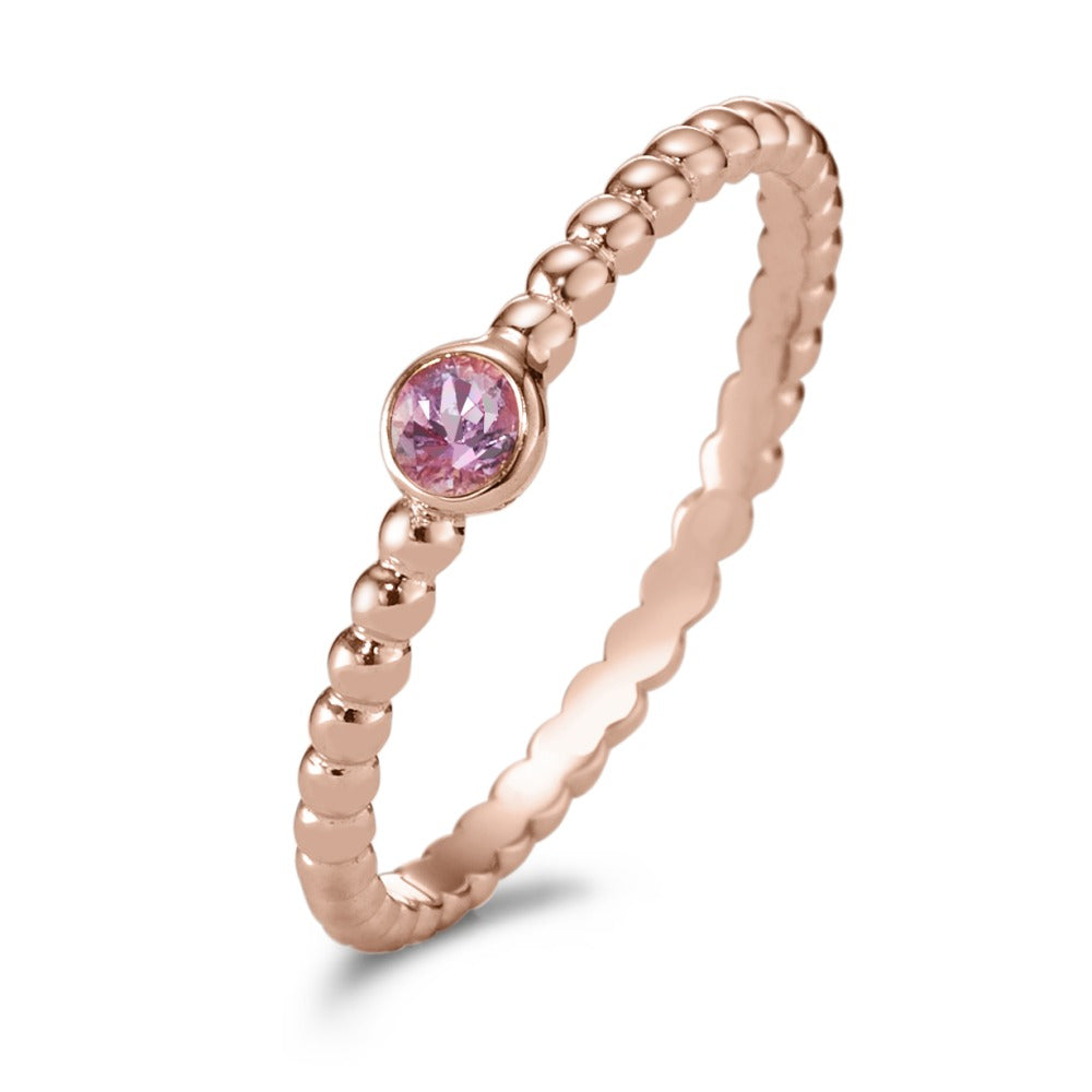 Solitaire ring 750/18 krt rood goud Saffier roze