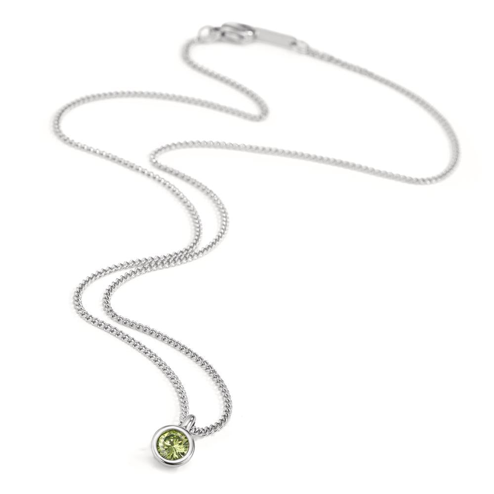 Chaînette avec pendentif Acier inoxydable Zircone vert 42 cm Ø7 mm