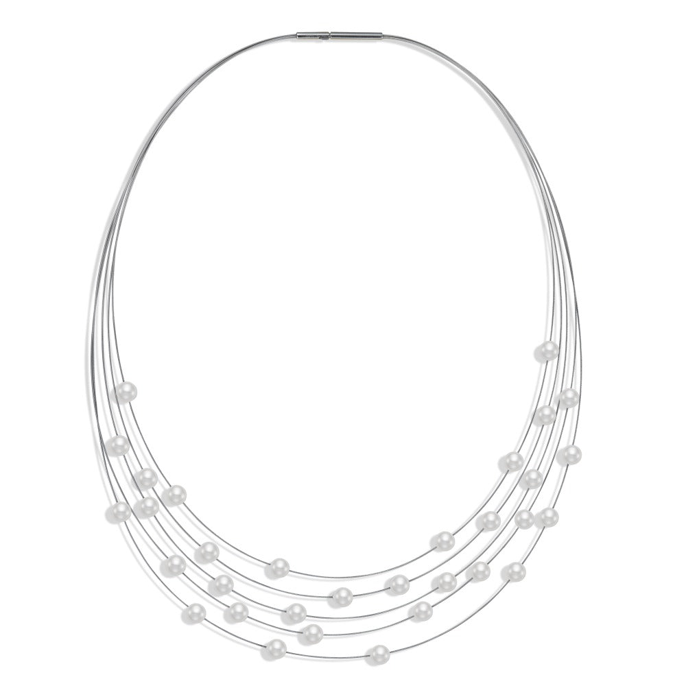 Collier Roestvrijstaal Mossel Parel 42 cm