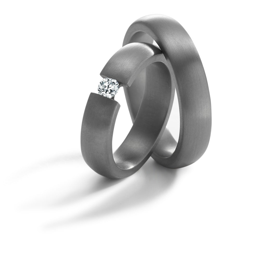 Partnerring 999 Tantaal Diamant 0.15 ct, w-si