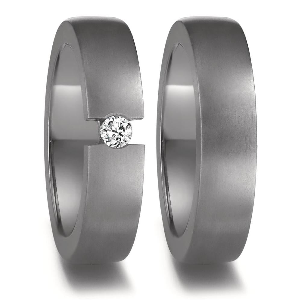 Partnerring 999 Tantal Diamant 0.08 ct, w-si