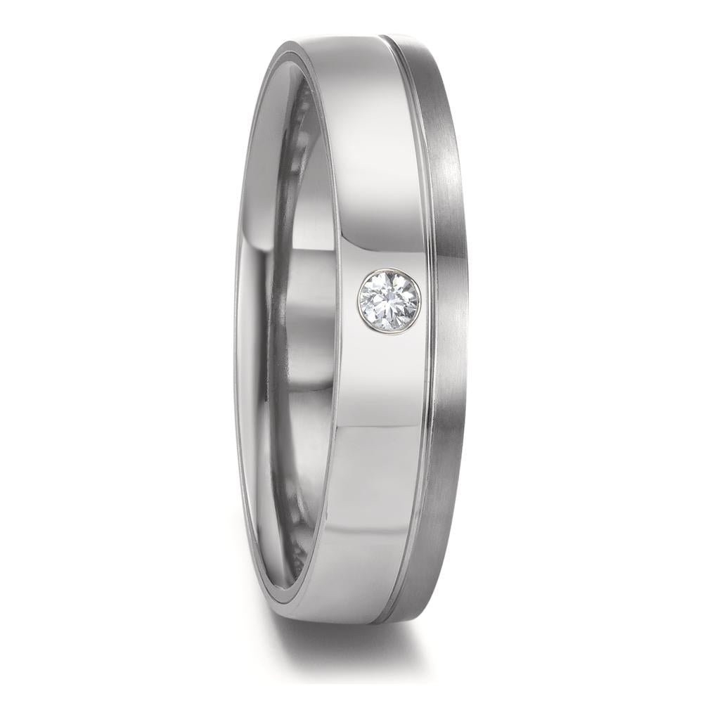 Partnerring 999 Tantal, 950 Platin Diamant 0.04 ct, w-si