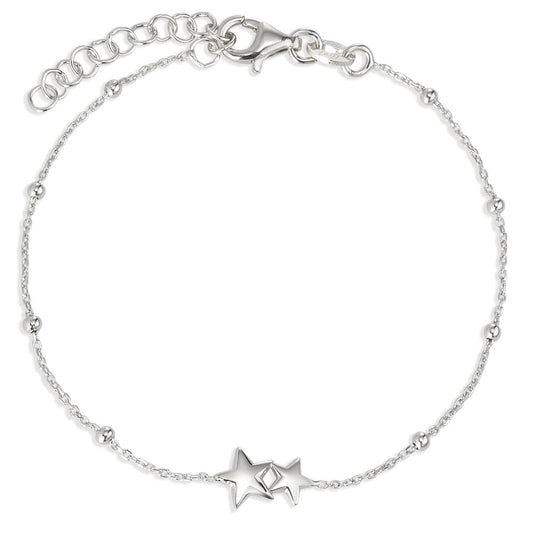 Bracelet Argent Rhodié Étoile 16-19 cm