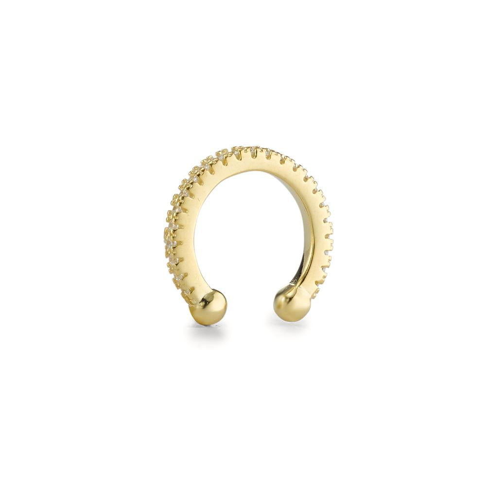 Ear cuff Argent Zircone jaune Plaqué or Ø12 mm