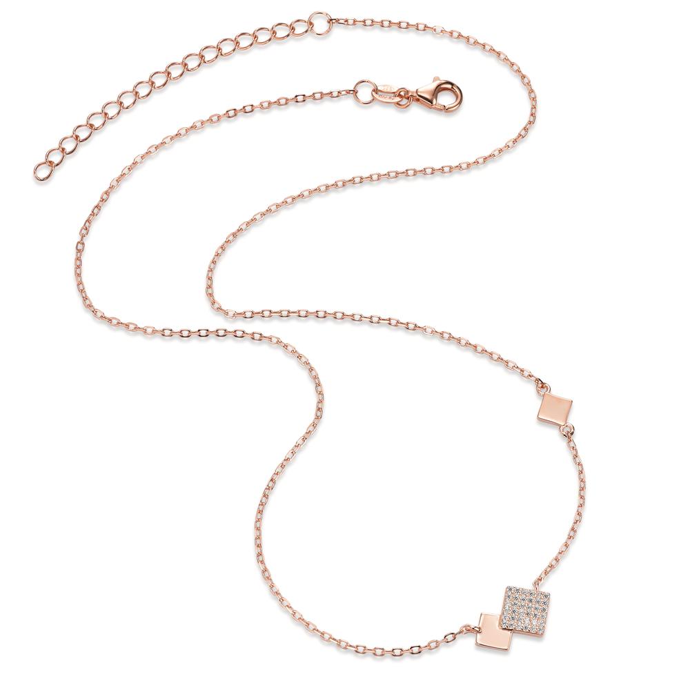 Collier Argent Zircone rosé Plaqué or 40-45 cm