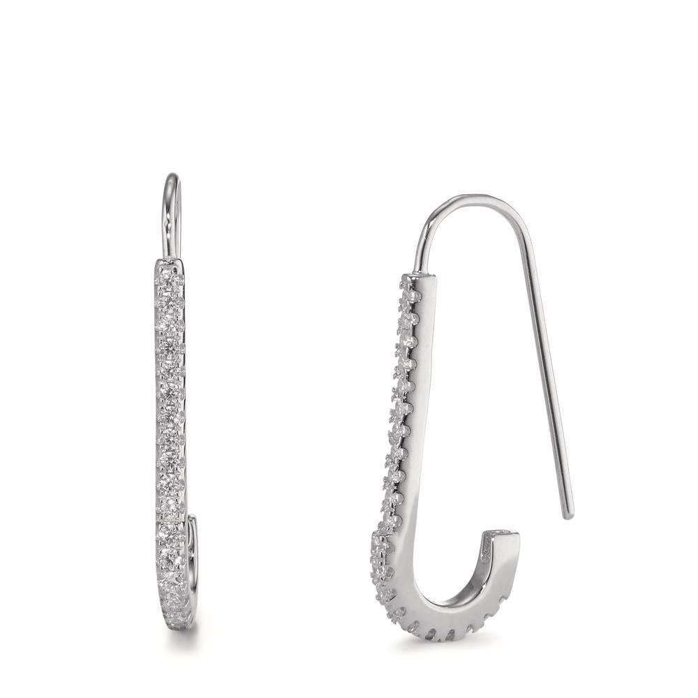 Pendant d'oreilles Argent Zircone Rhodié