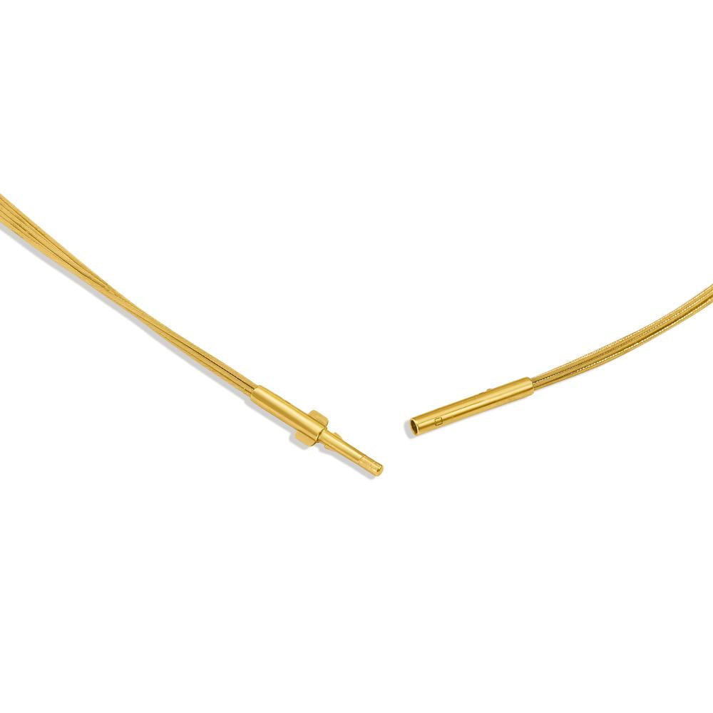 Seilcollier Aurely Gold aus Edelstahl 5-reihig mit Clipverschluss