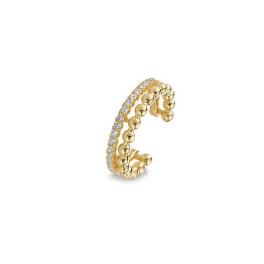 Ear cuff Argent Zircone jaune Plaqué or Ø14 mm