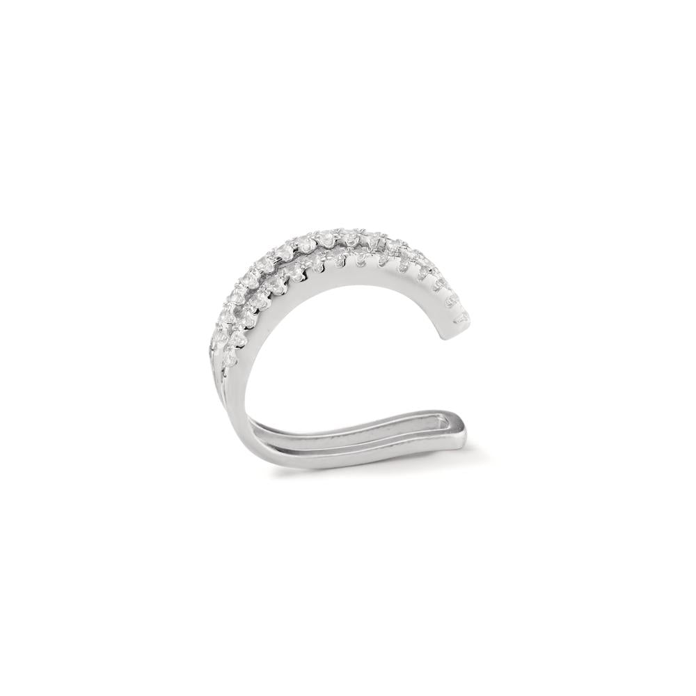 Ear cuff Argent Zircone Rhodié Ø14 mm