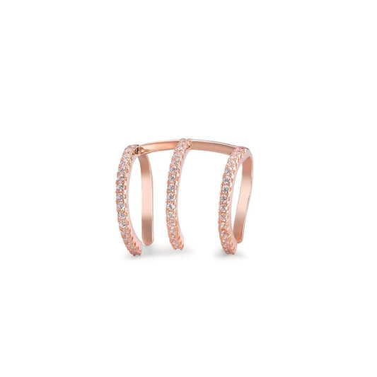 Oorclip Zilver Zirkonia Rosé Verguld Ø14 mm