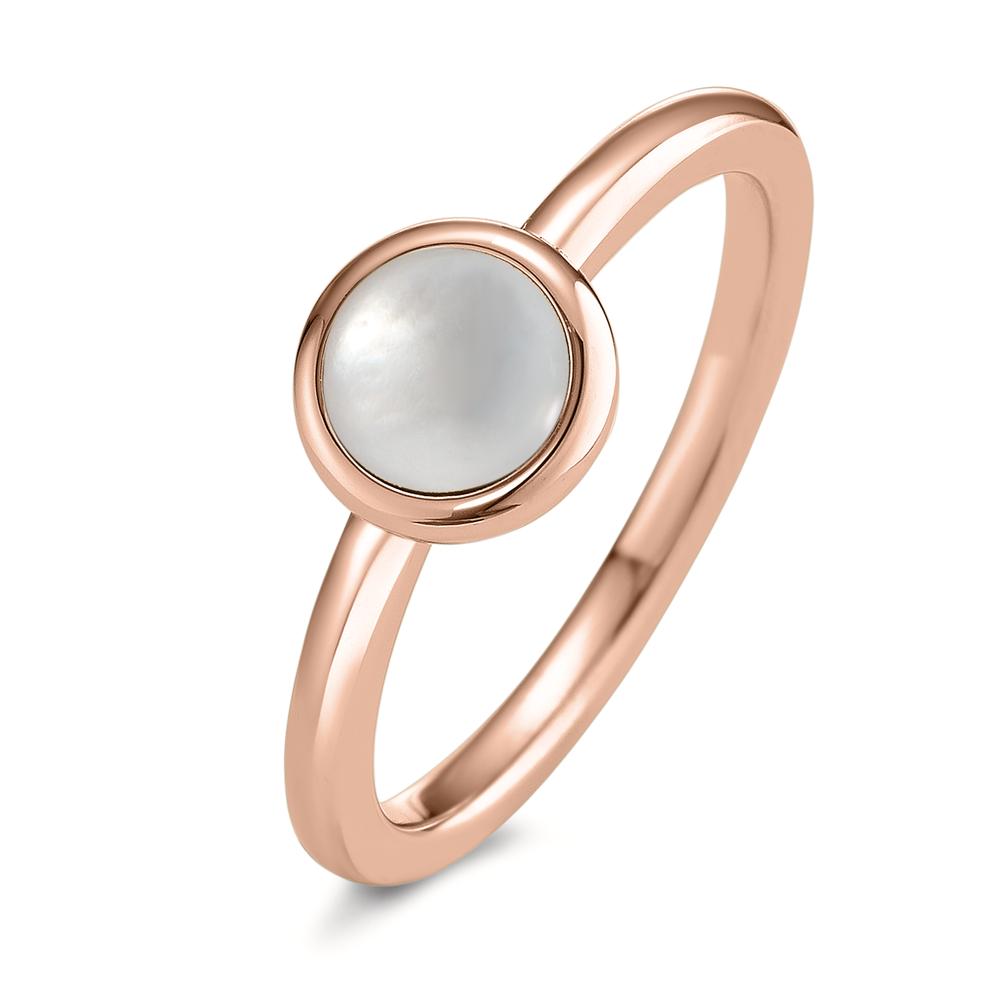 Bague Acier inoxydable rosé PVD nacre Ø8 mm