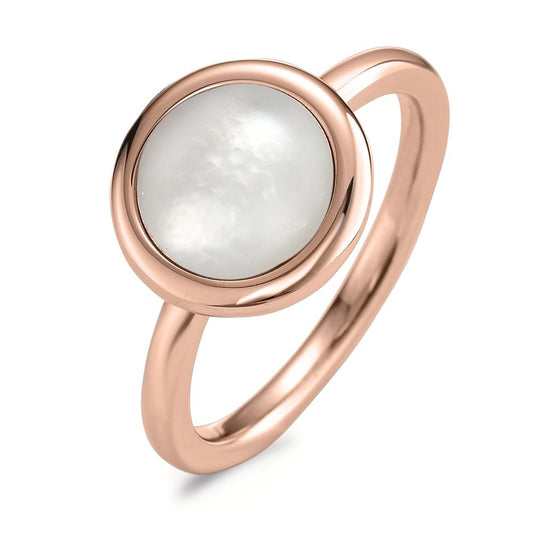 Bague Acier inoxydable rosé PVD nacre Ø12 mm