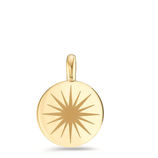 Charm-Anhänger Sonne Gold aus Edelstahl glänzend Ø11 mm