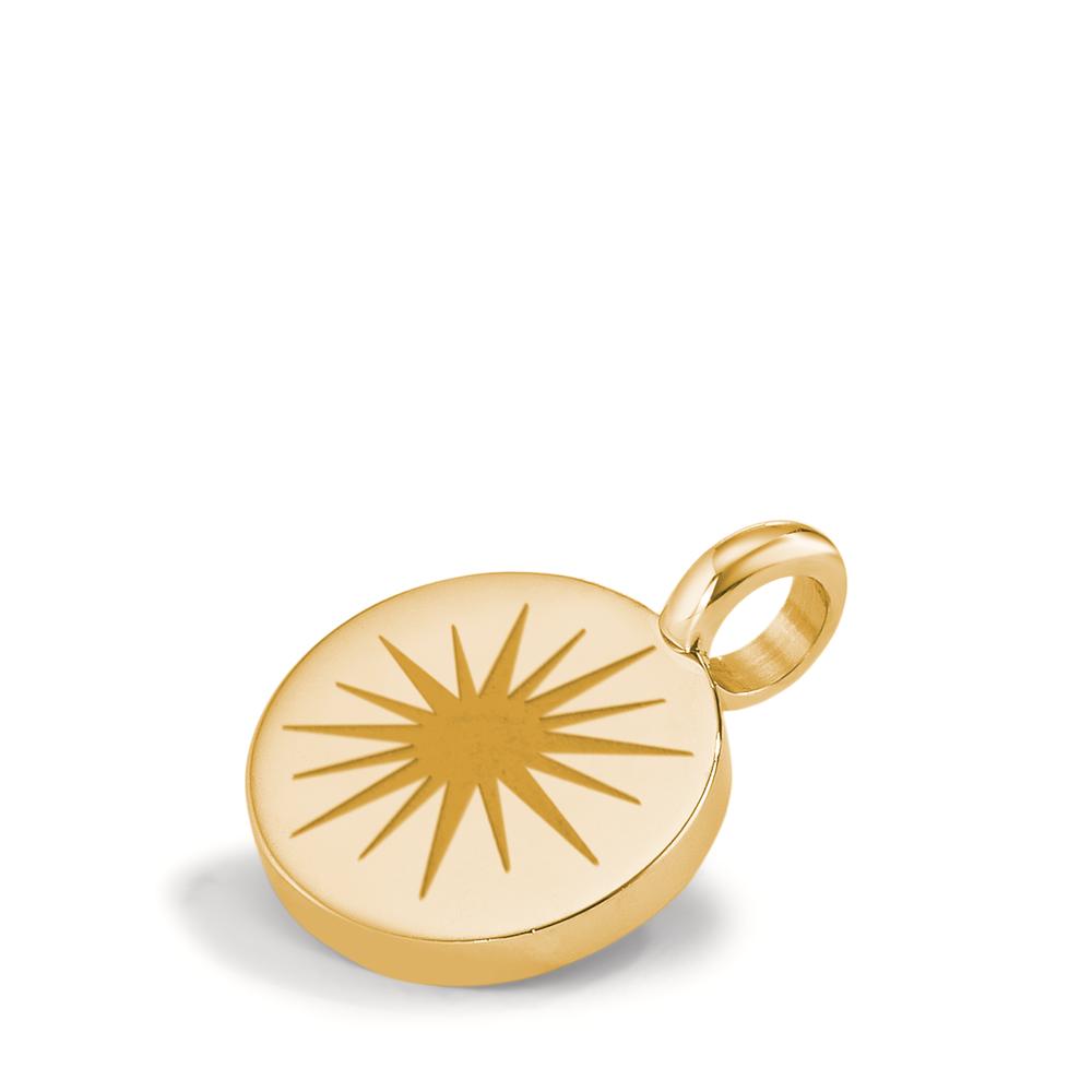 Charm-Anhänger Sonne Gold aus Edelstahl glänzend Ø11 mm