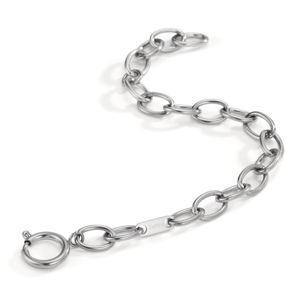 Amband Estelle Silver aus glänzendem Edelstahl, verstellbar von 16,5- 19,5 cm