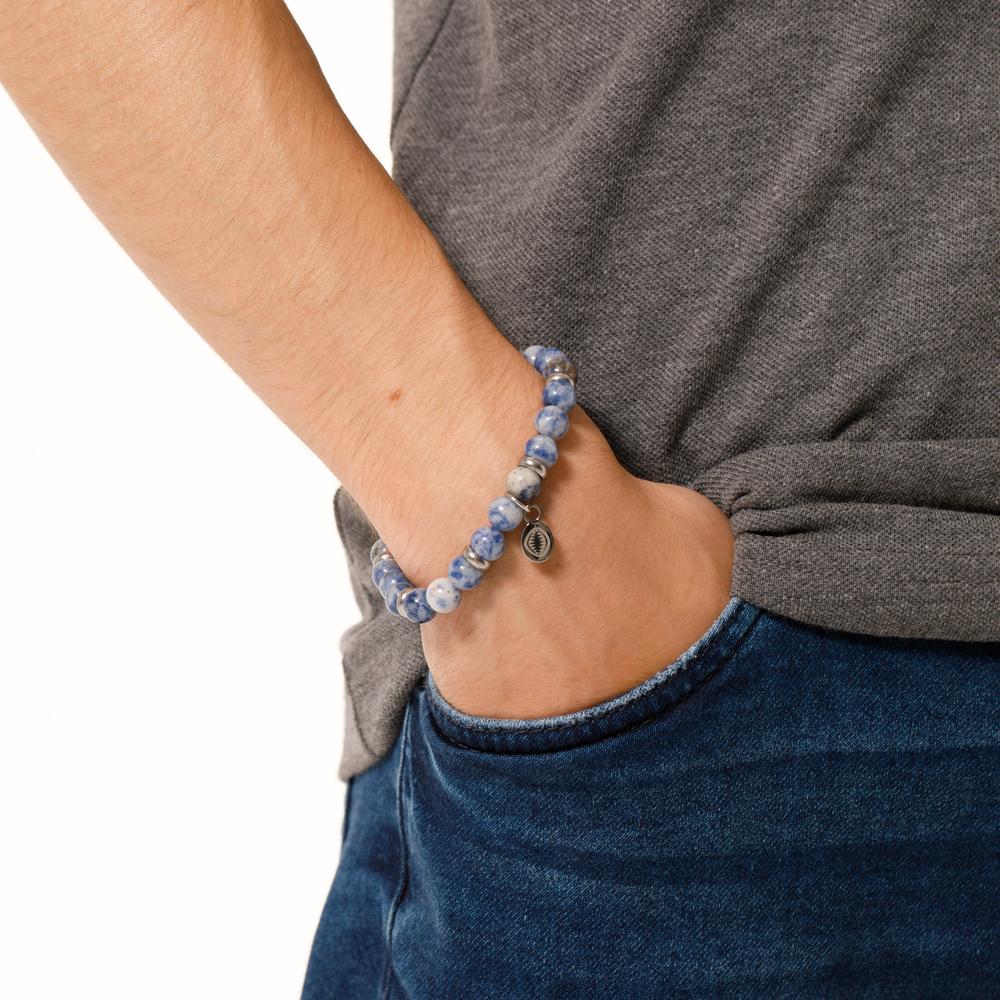 Bracelet Acier inoxydable Sodalite 21 cm Ø8.5 mm