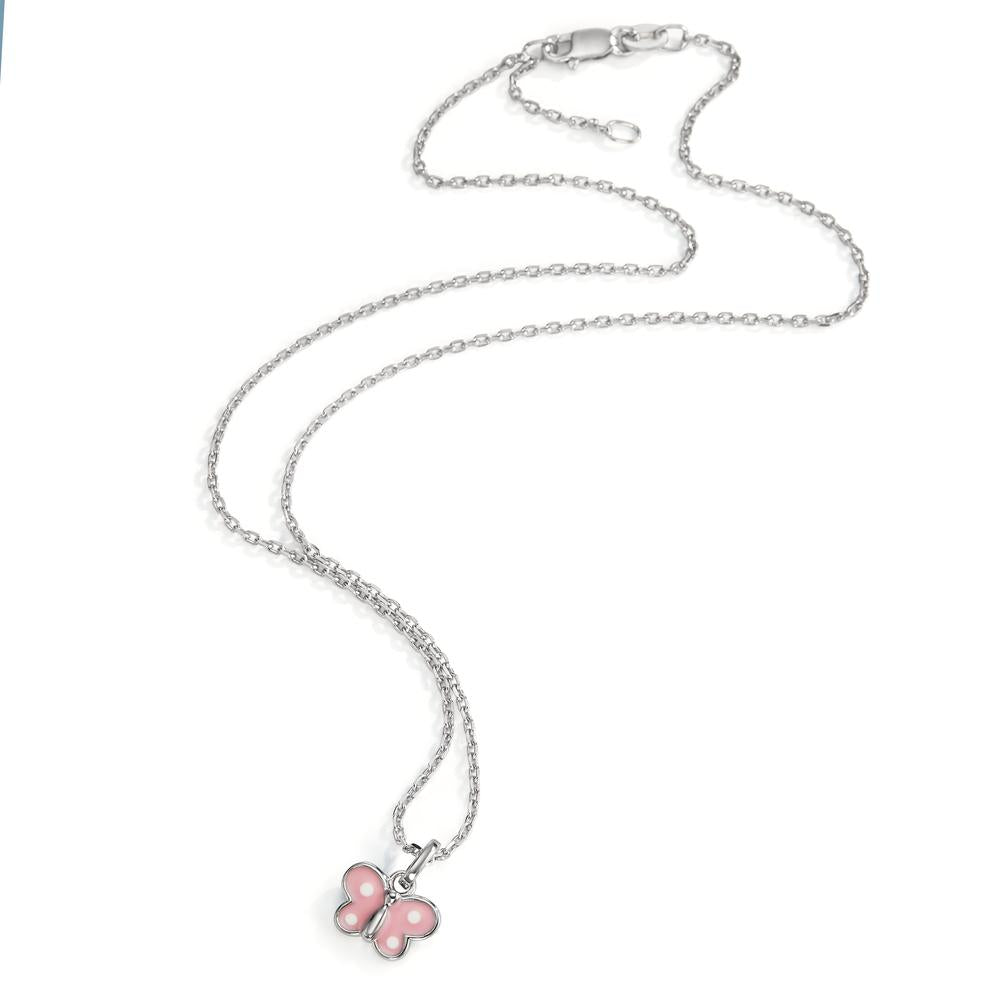 Tour de cou avec pendentif Argent Rhodié Papillon 36-38 cm