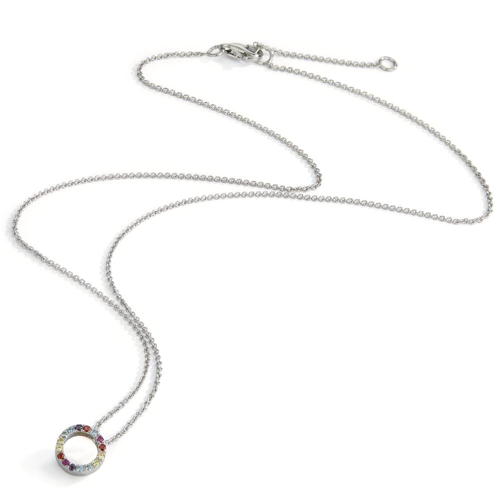 Collier Argent Zircone coloré Rhodié 42-45 cm