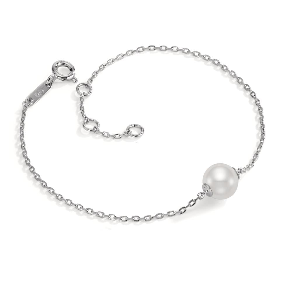 Armband Zilver Gerhodineerd zoetwater Parel 16-18 cm