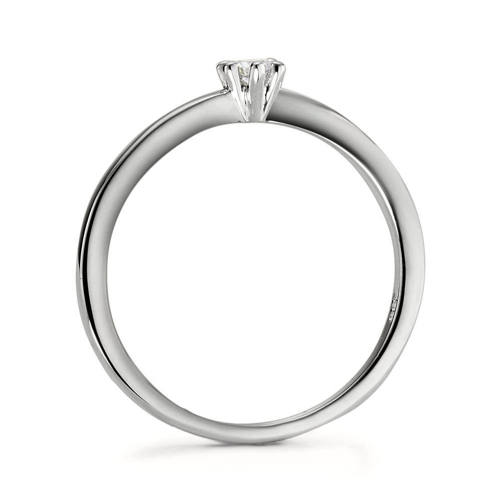 Bague solitaire Platine 950 Diamant blanc, 0.07 ct, brillant, w-si