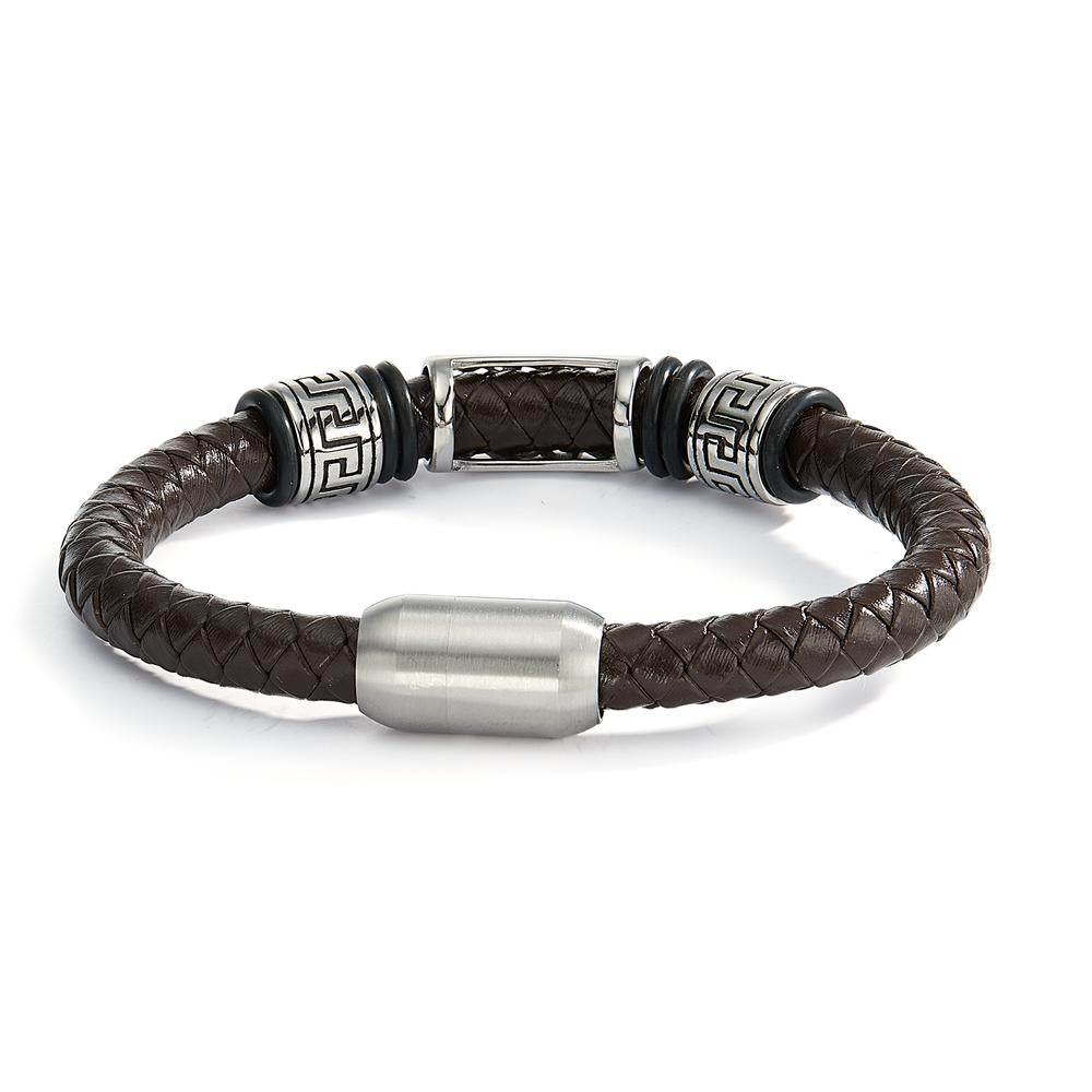 Bracelet Acier inoxydable, Cuir 21 cm Ø8.5 mm