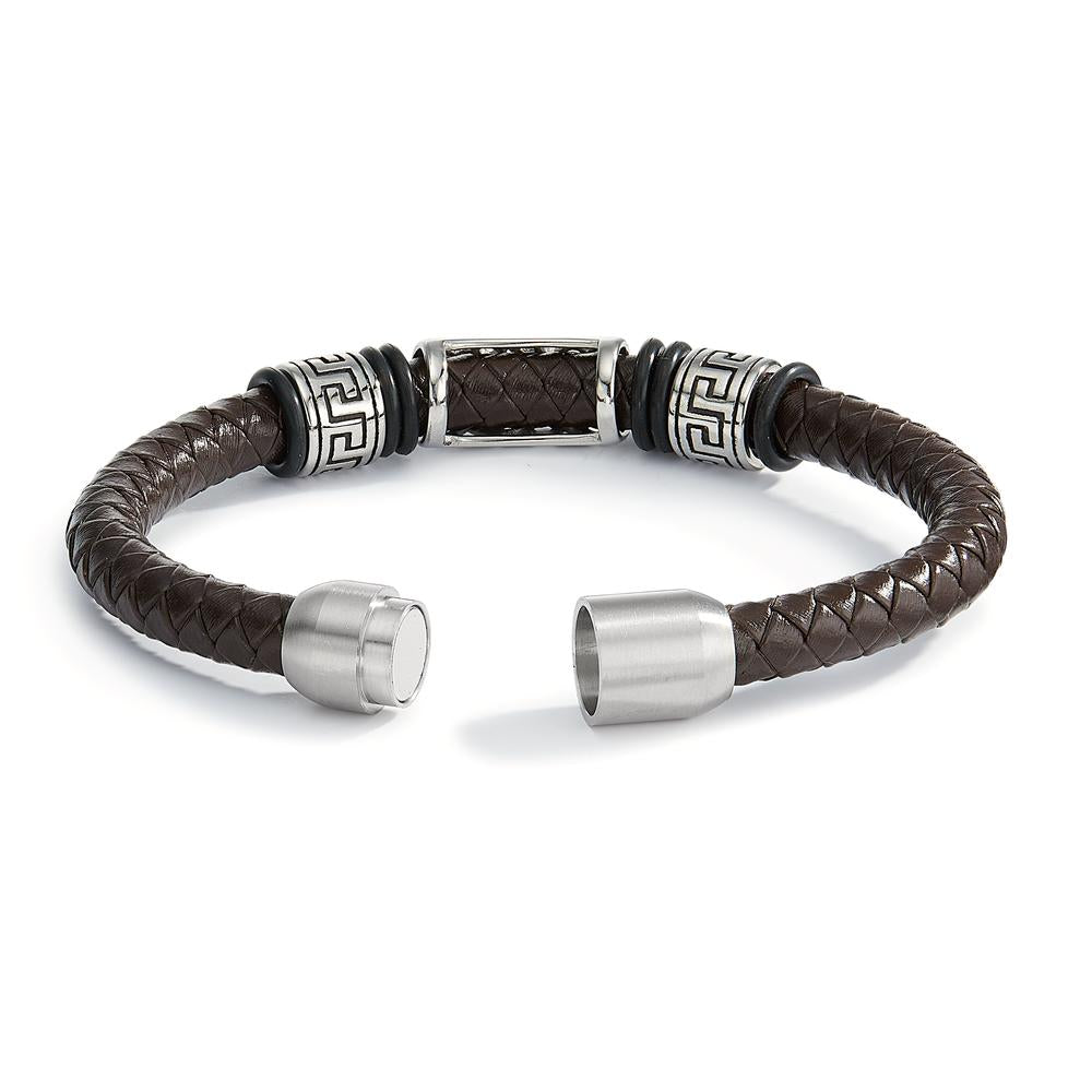 Bracelet Acier inoxydable, Cuir 21 cm Ø8.5 mm