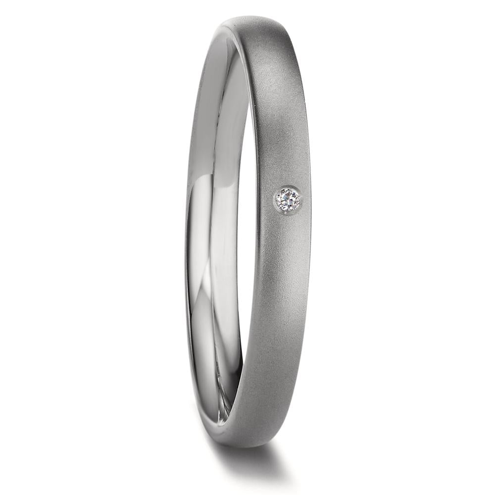 Partnerring Titanium Diamant 0.01 ct, w-si