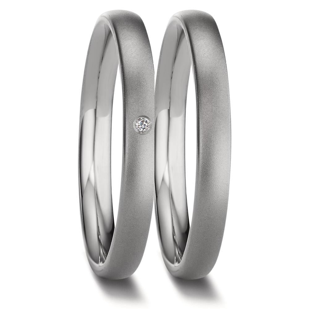 Partnerring Titanium Diamant 0.01 ct, w-si