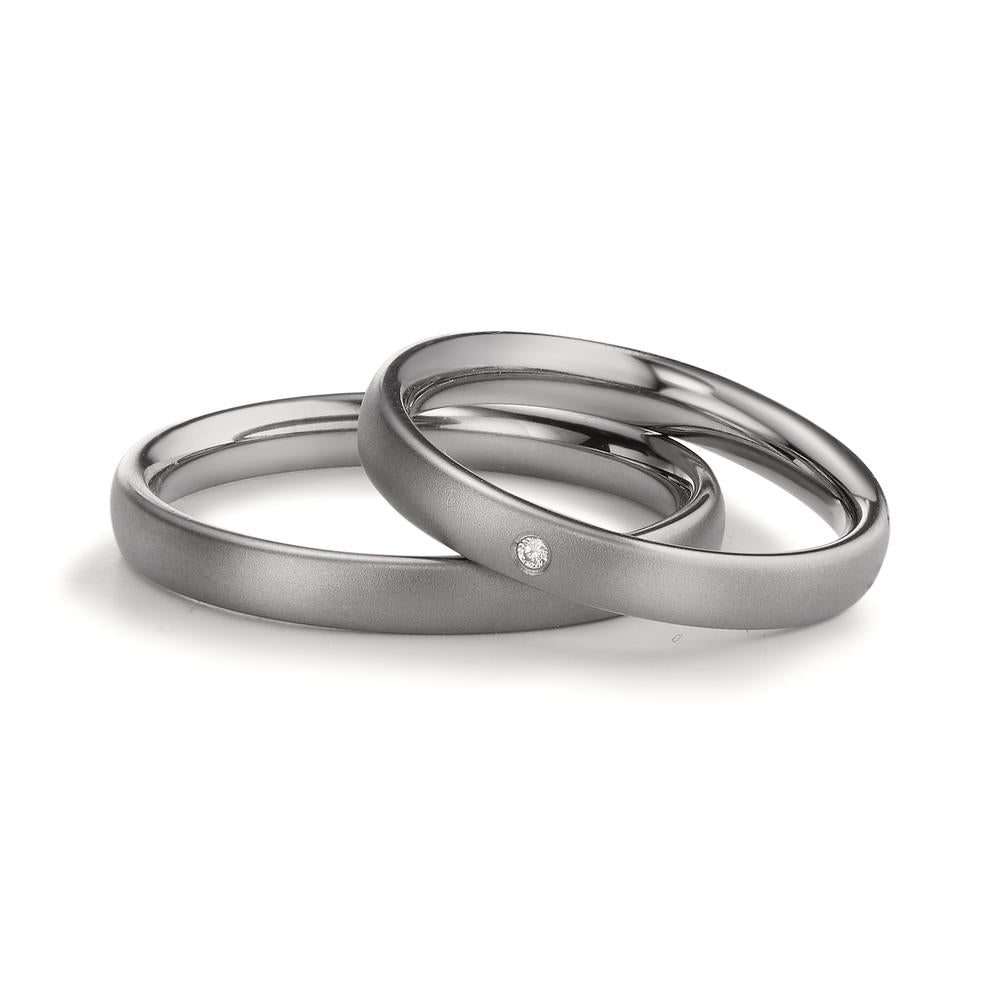 Partnerring Titanium Diamant 0.01 ct, w-si