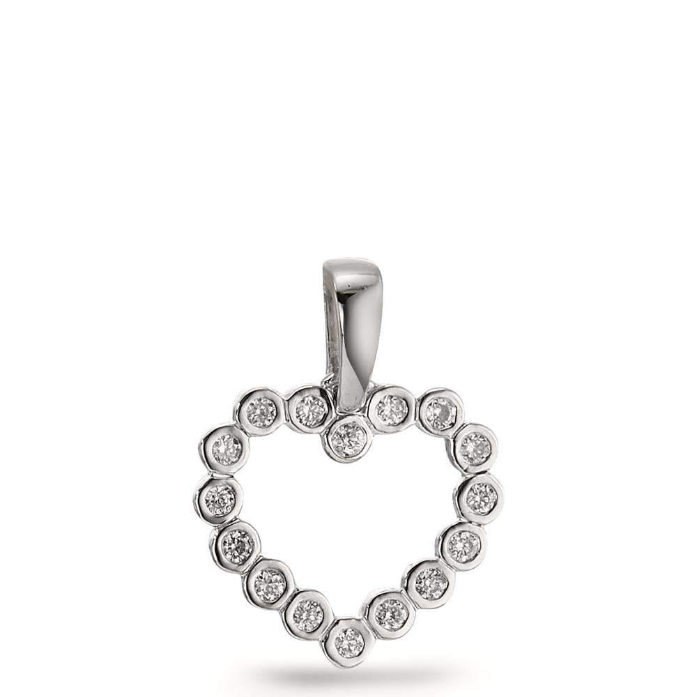 Pendentif Or blanc 14K Diamant 0.08 ct, 16 Pierres, w-si Ø10 mm