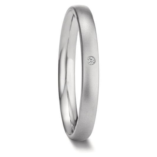 Partnerring Roestvrijstaal Diamant 0.01 ct, w-si