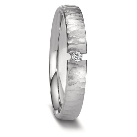 Partnerring Roestvrijstaal Diamant 0.03 ct, w-si