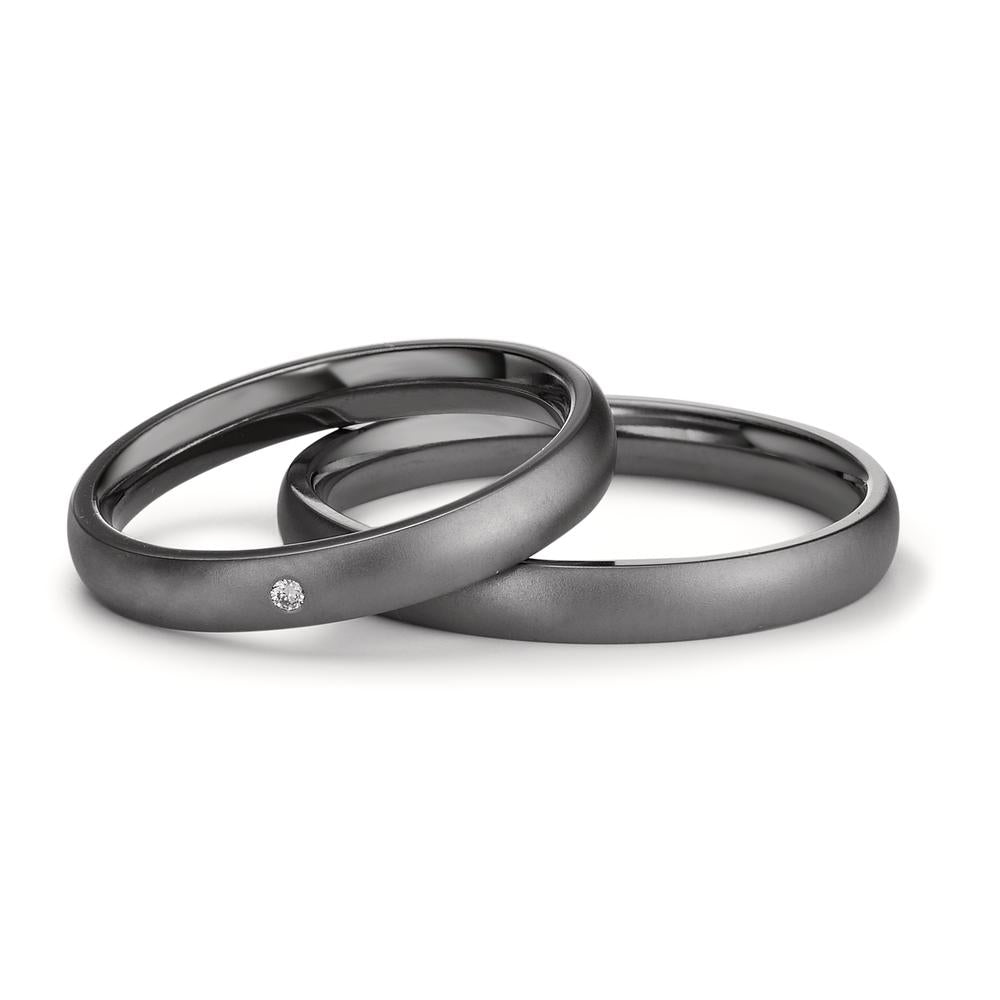 Partnerring 999 Tantal Diamant 0.01 ct, w-si